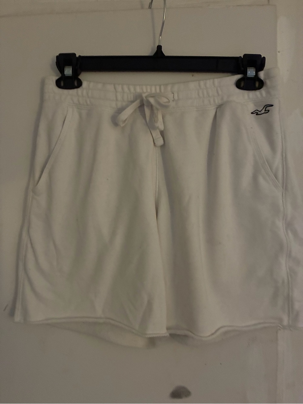 Hollister White Drawstring Athletic Shorts